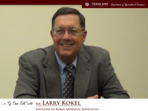 The words "a ty timm talk with Mr. Larry Kokel - Founder of Kokel Appraisal Associates" run along the bottom. Mr. Catalena is seated and wearing a grey suit, smiling against a cream background.